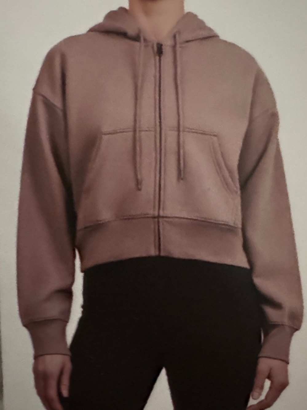 Tuff Athletics Mauve Cropped Zip Hoodie - Women's